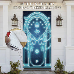 Lofaris Magical Blue Lighted Moria Gate Party Door Cover