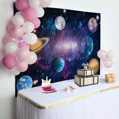 Lofaris Magical Dark Starry Galaxy Happy Birthday Backdrop