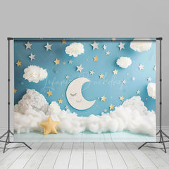 Lofaris Magical Dreamy Night Sky Sleeping Moon Face Backdrop