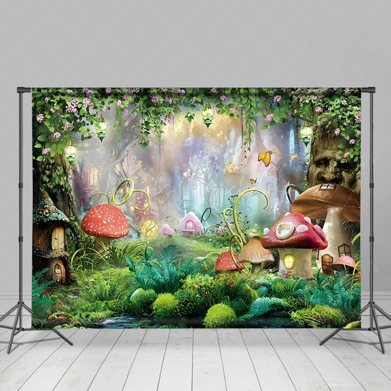 Lofaris Magical Forest Fairyland Green Spring Scenery Backdrop