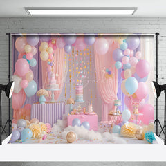 Lofaris Magical Pink Purple Birthday Party Balloons Backdrop