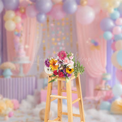 Lofaris Magical Pink Purple Birthday Party Balloons Backdrop