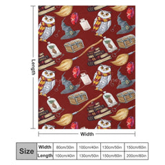 Lofaris Magical School Preppy Fantasy Dark Red Custom Blanket