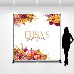 Lofaris Maple Leaf Pumpkin Custom Name Bridal Shower Backdrop