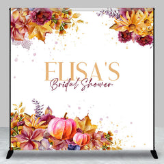 Lofaris Maple Leaf Pumpkin Custom Name Bridal Shower Backdrop