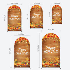 Lofaris Maple Leaves Wooden Happy Fall Yall Arch Backdrop