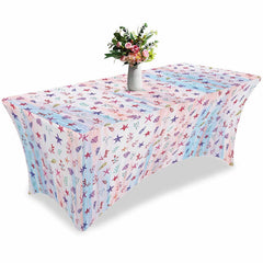 Lofaris Marine Life Leaves Plant Theme Fitted Stretch Table Cover