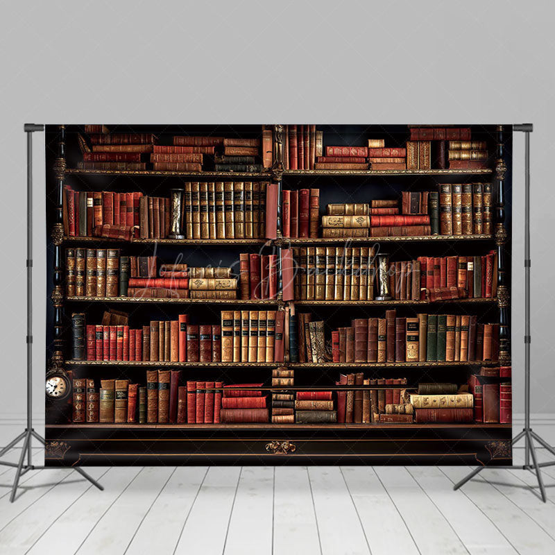 Lofaris Medieval Retro Anicent Brown Bookcase Photo Backdrop