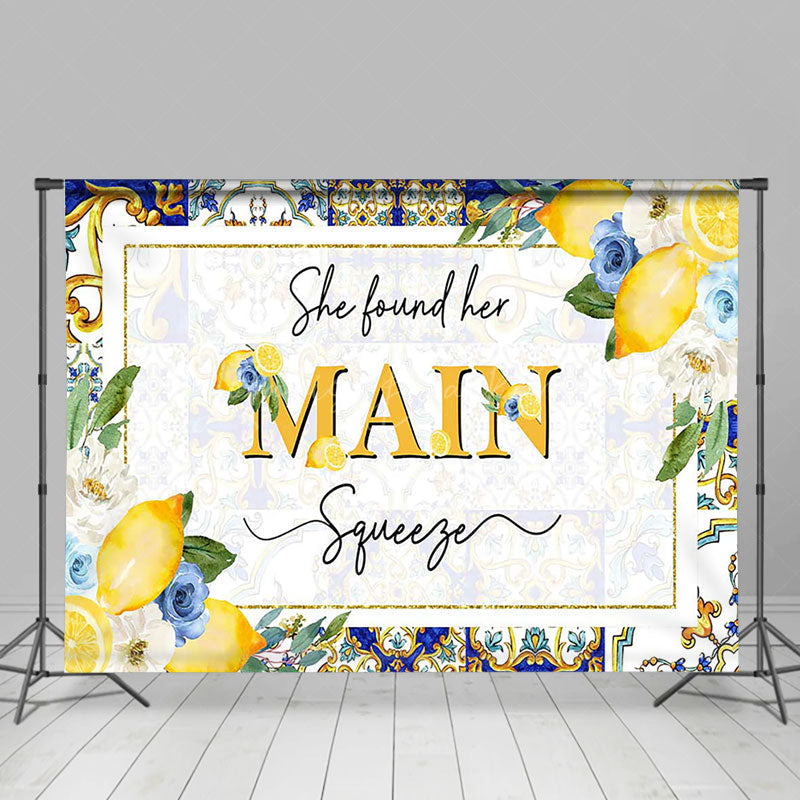 Lofaris Mediterranean Lemon Her Main Squeeze Wedding Backdrop