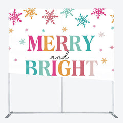 Lofaris Merry And Bright Colorful Snowy Christmas Backdrop