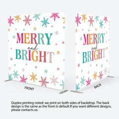 Lofaris Merry And Bright Colorful Snowy Christmas Backdrop