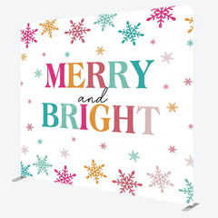 Lofaris Merry And Bright Colorful Snowy Christmas Backdrop