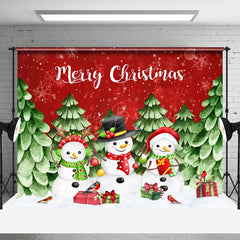 Lofaris Merry Christmas Cartoon Snowman Photo Backdrop