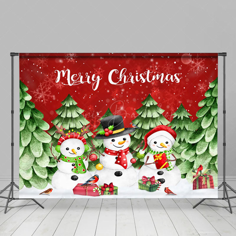 Lofaris Merry Christmas Cartoon Snowman Photo Backdrop