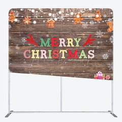 Lofaris Merry Christmas Celebration Wooden Pillow Case Backdrop