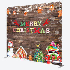 Lofaris Merry Christmas Celebration Wooden Pillow Case Backdrop