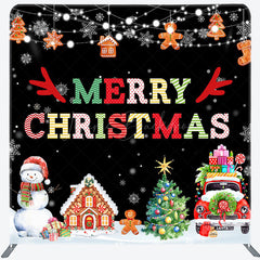 Lofaris Merry Christmas Gingerbread Tension Fabric Backdrop