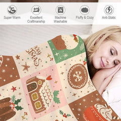 Lofaris Merry Christmas Star Tree Cute Pattern Print Blanket