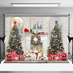 Lofaris Merry Christmas White Wall Holiday Gift Backdrop