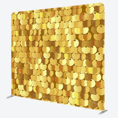 Lofaris Mirror Gold Sequins Party Square Tension Backdrop