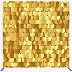 Lofaris Mirror Gold Sequins Party Square Tension Backdrop