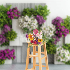 Lofaris Modern White Wall Plant Floral Spring Photo Backdrop