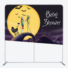 Lofaris Moon Night Halloween Vibe Baby Shower Square Backdrop