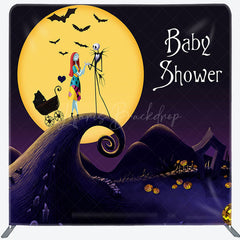 Lofaris Moon Night Halloween Vibe Baby Shower Square Backdrop