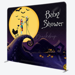 Lofaris Moon Night Halloween Vibe Baby Shower Square Backdrop