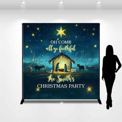 Lofaris Moon Night Nativity Custom Name Christmas Backdrop