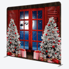 Lofaris Moon Night Window Christmas Pillow Case Backdrop