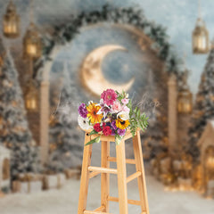 Lofaris Moon Pine Tree Arch Christmas Photography Backdrop