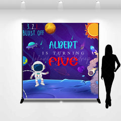 Lofaris Moon Surface Galaxy Custom Name 5th Birthday Backdrop