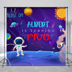 Lofaris Moon Surface Galaxy Custom Name 5th Birthday Backdrop