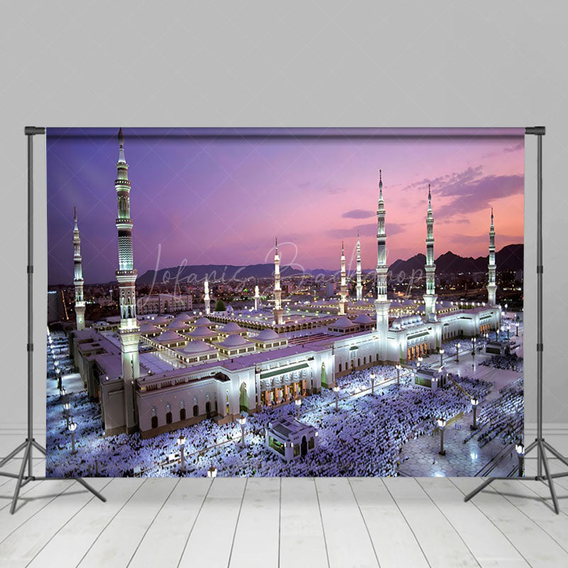 Lofaris Mosque Twilight Crowds Islamic Architecture Backdrop