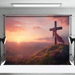 Lofaris Mountain Top Sunrise Rebirth Cross Easter Backdrop