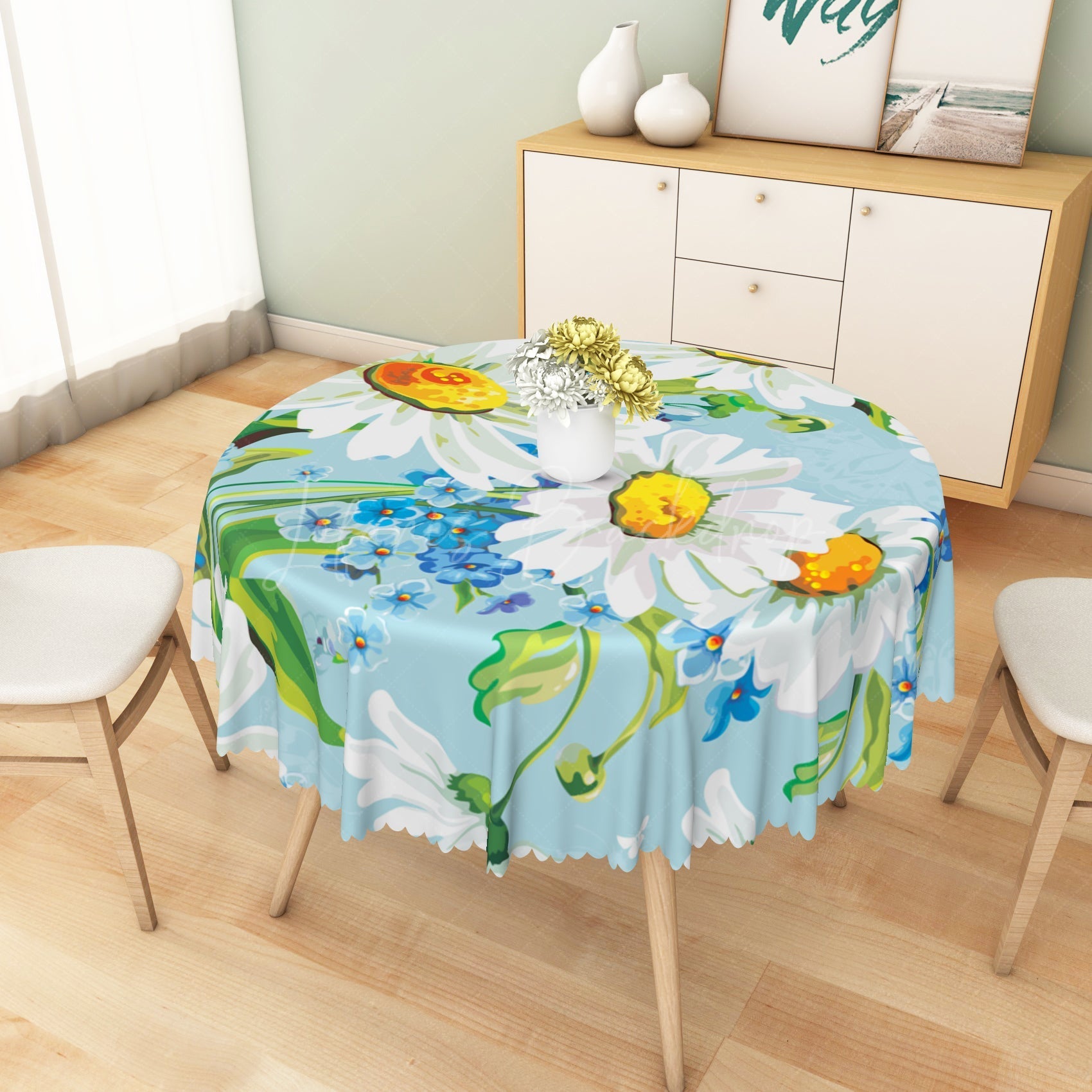 Lofaris Multicolor Flower Pattern Rectangle Tablecloth