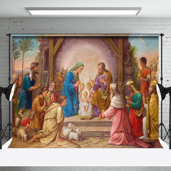 Lofaris Mural Shed Nativity Celebrates Christmas Backdrop