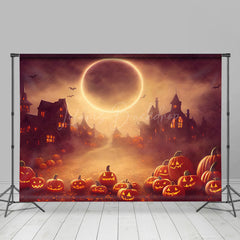 Lofaris Mysterious Scary Pumpkin Town Halloween Backdrop