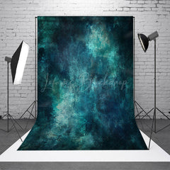 Lofaris Mystical Blue Green Abstract Artwork Hazy Backdrop