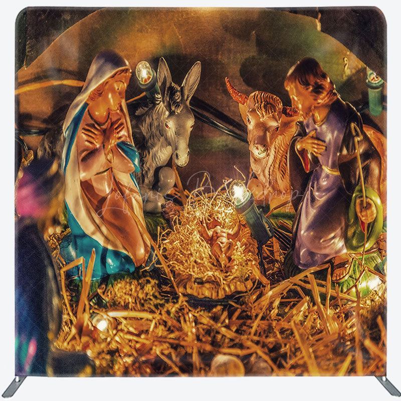 Lofaris Nativity Baby Jesus Christmas Tension Fabric Backdrop