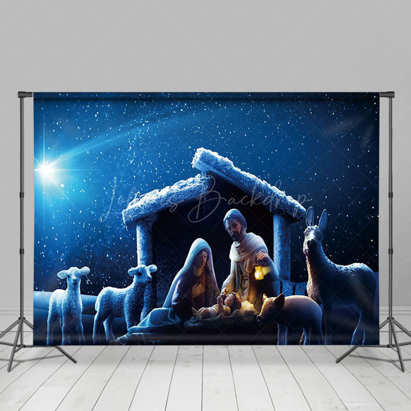 Lofaris Nativity Starry Night Jesus Christmas Backdrop