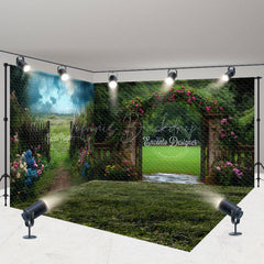 Lofaris Natural Greenery Arch Gate Wedding Room Set Backdrop