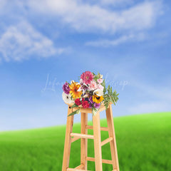 Lofaris Natural Landscape Of Grassland Under Blue Sky Backdrop