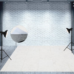 Lofaris Natural Marble White Tiles Fabric Floor Backdrop