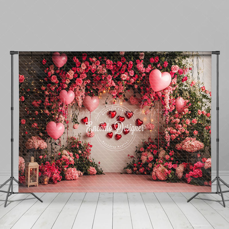 Lofaris Natural Plant Floral Lighted Valentines Day Backdrop