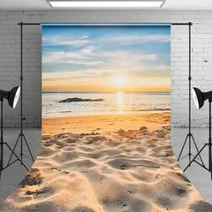 Lofaris Natural Sunrise Sky Sandy Beach Scenery Backdrop