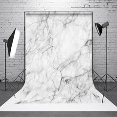 Lofaris Natural White Grey Marble Texture Photo Backdrop