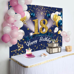 Lofaris Navy Blue Balloons 18Th Birthday Party Backdrop