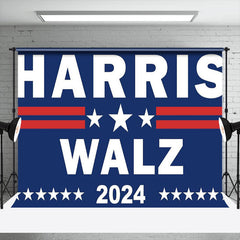 Lofaris Navy Blue Stars Harris Walz 2024 Election Backdrop